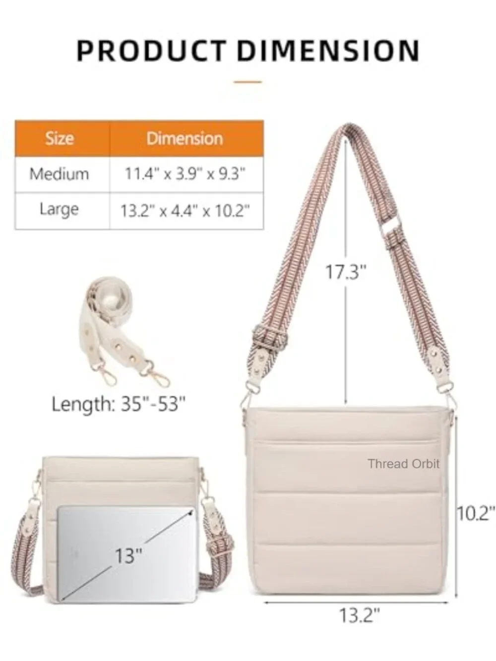 Women's Puffer Quilted Crossbody Hobo Bag with Coin Wallet, 2 Straps